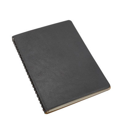 สมุดโน้ตปกหนังรีไซเคิล A5 แบบสันเกลียว
